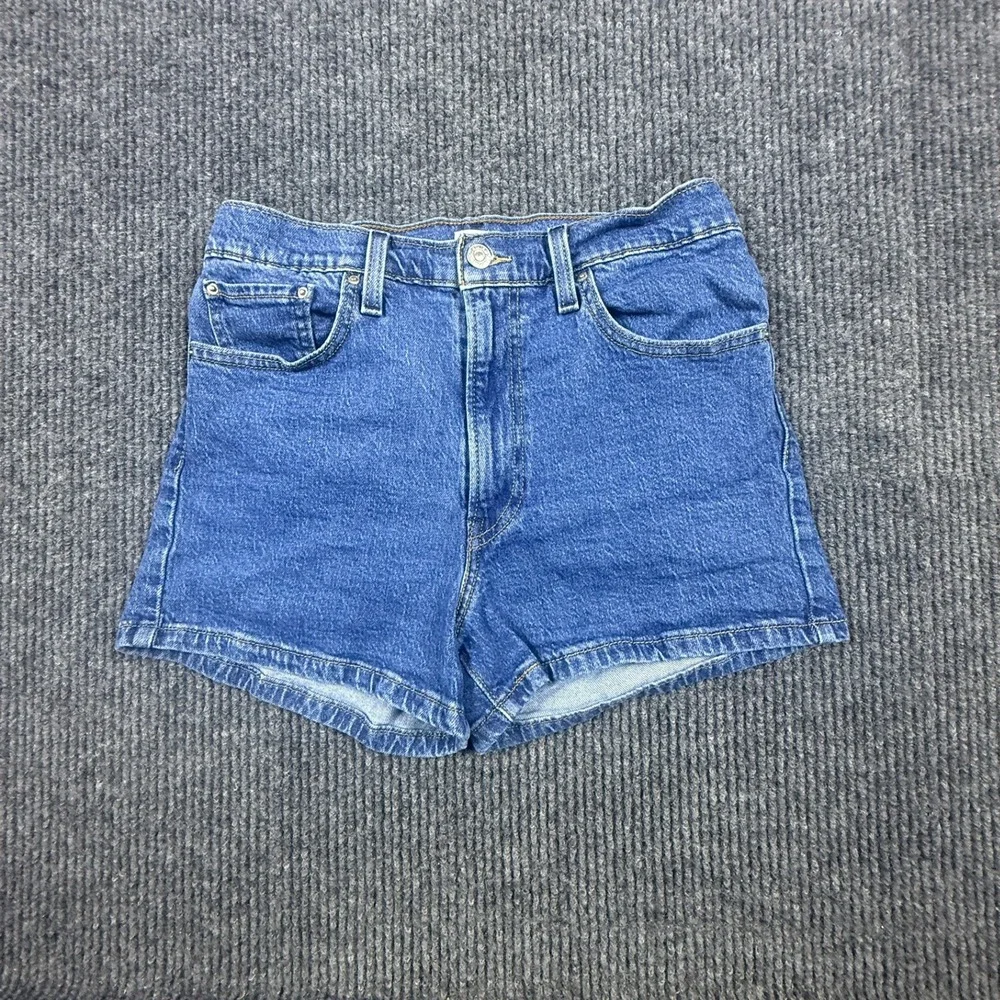 Levis Womens High Waisted Denim Shorts Blue Medium Wash Size 30 Z4519
